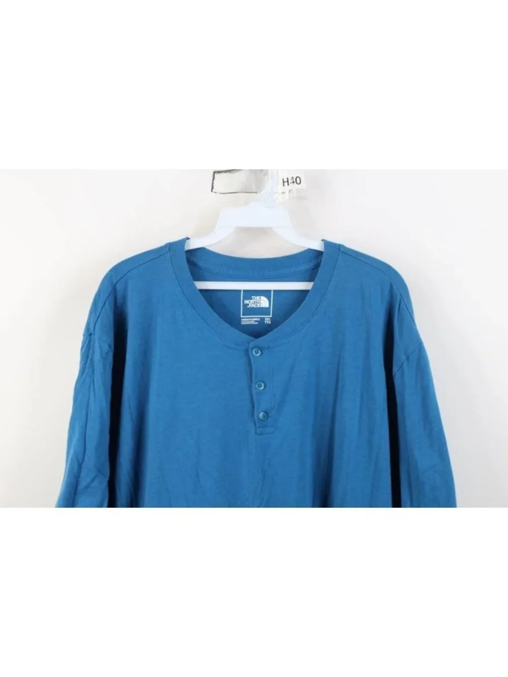 The North Face Mens Size 2XL XXL Faded Knit Short Sleeve Henley T-Shirt Blue